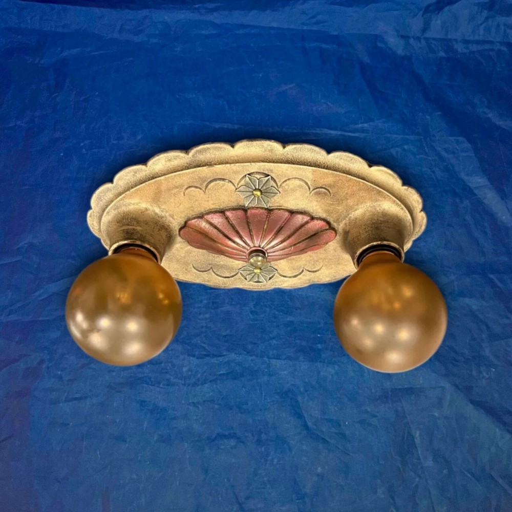 Flush antique Double Socket polychrome Fixture 25i