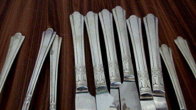 Luxor Wallace 1936 Iris Silverplate Flatware 10 pc knife spoon fork