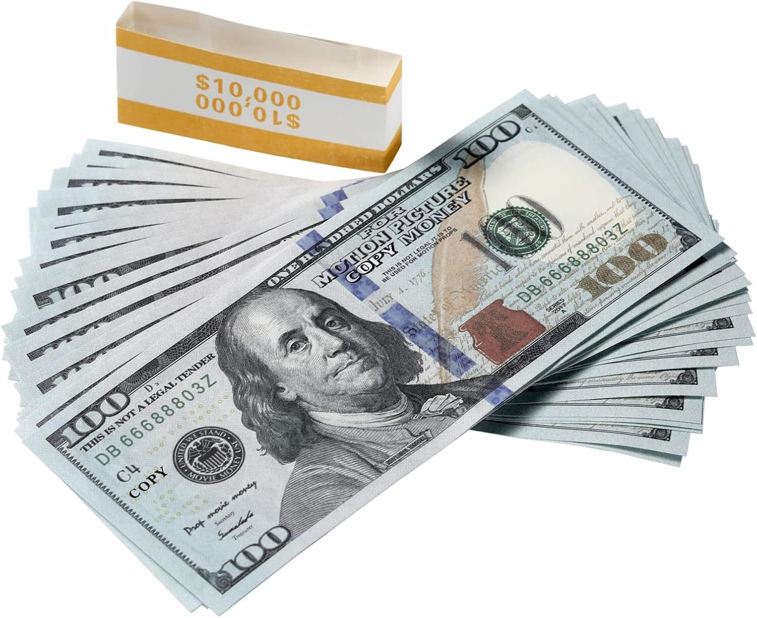 $100 Dollar Bills Prop Motion Picture Money $10,000 Dollars Total FAKE USA SHIP