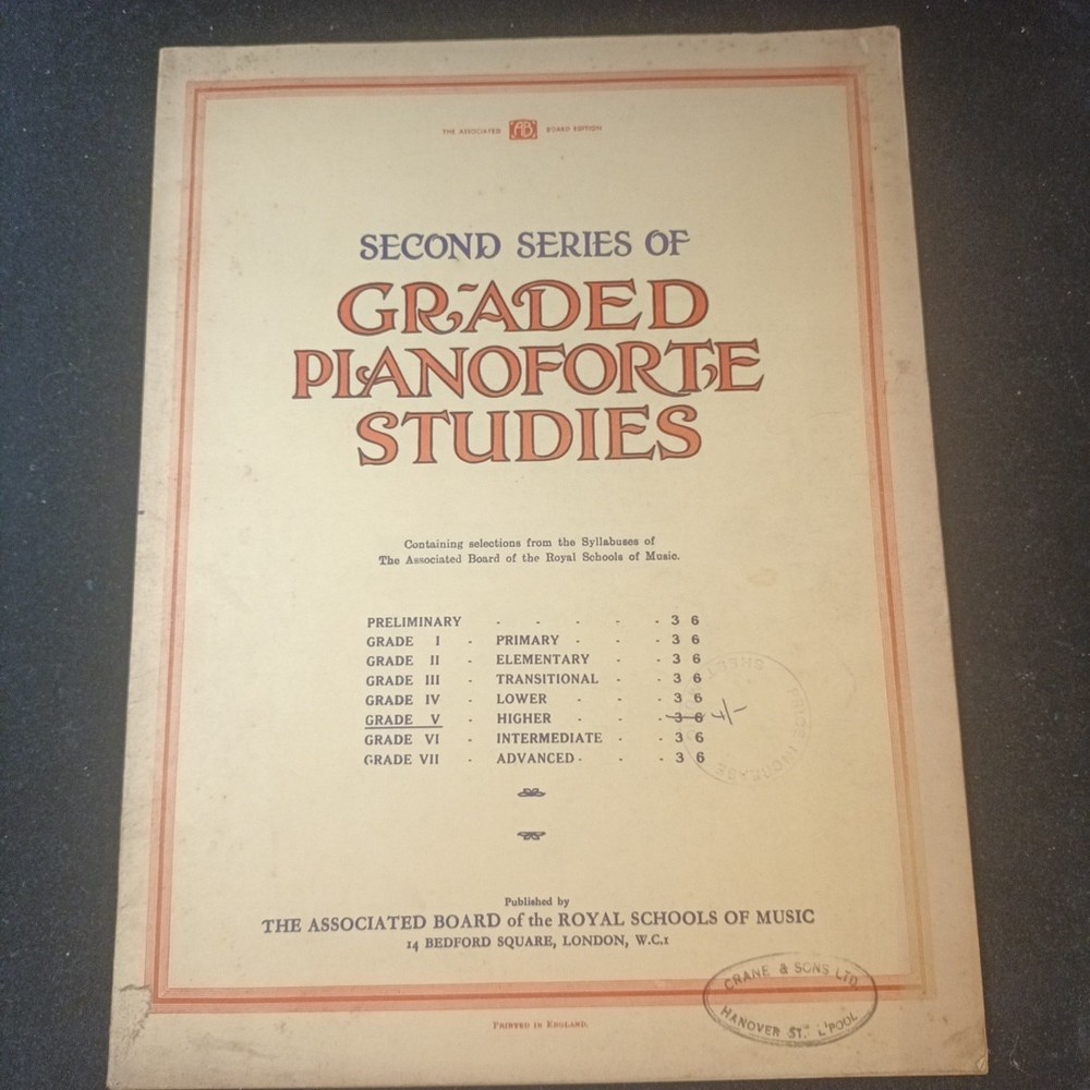 Second Series Of Graded Pianoforte Studies Grade V