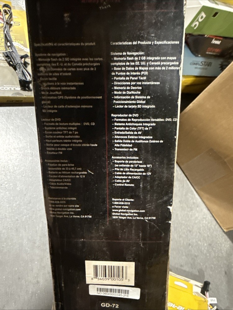 Initial GD-72 PreLoaded Large Screen Auto-routing GPS with DVD Player