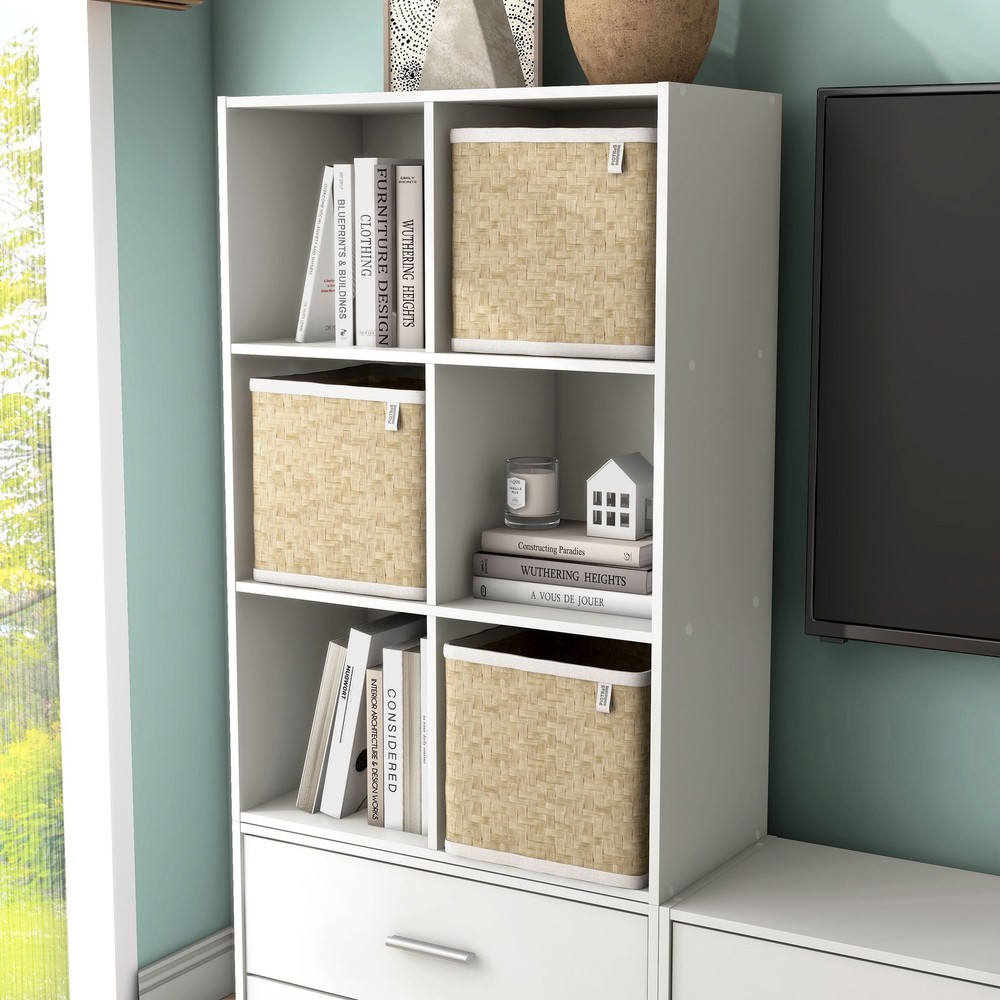 Brooks Stackable 6-Cube Wood White Bookcase