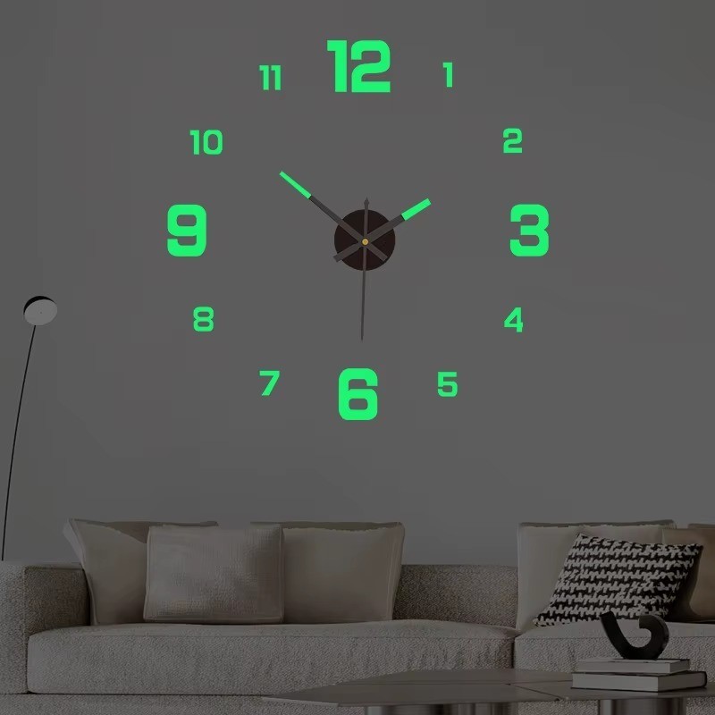 12" Luminous Wall Clock Silent Quartz Home Clock Decor Illuminated Night Light