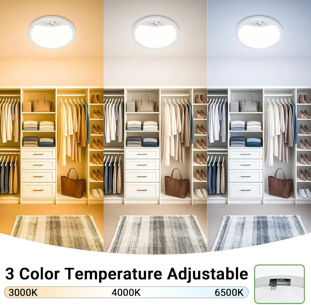 9Inch 18W Motion Sensor Ceiling Light Wired, 3 Sensing Modes Motion Activated...