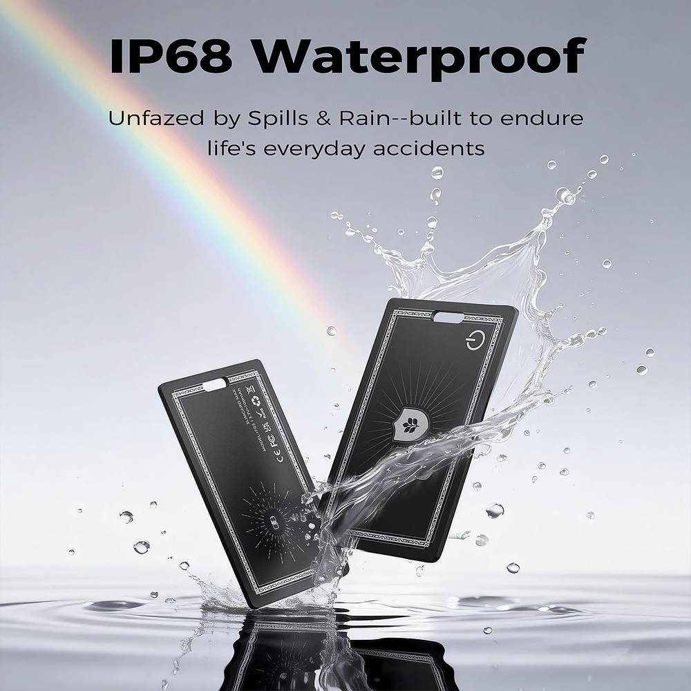 2 Pack 2026 Wallet Tracker Card iOS Bluetooth Waterproof Slim Rechargeable Smart