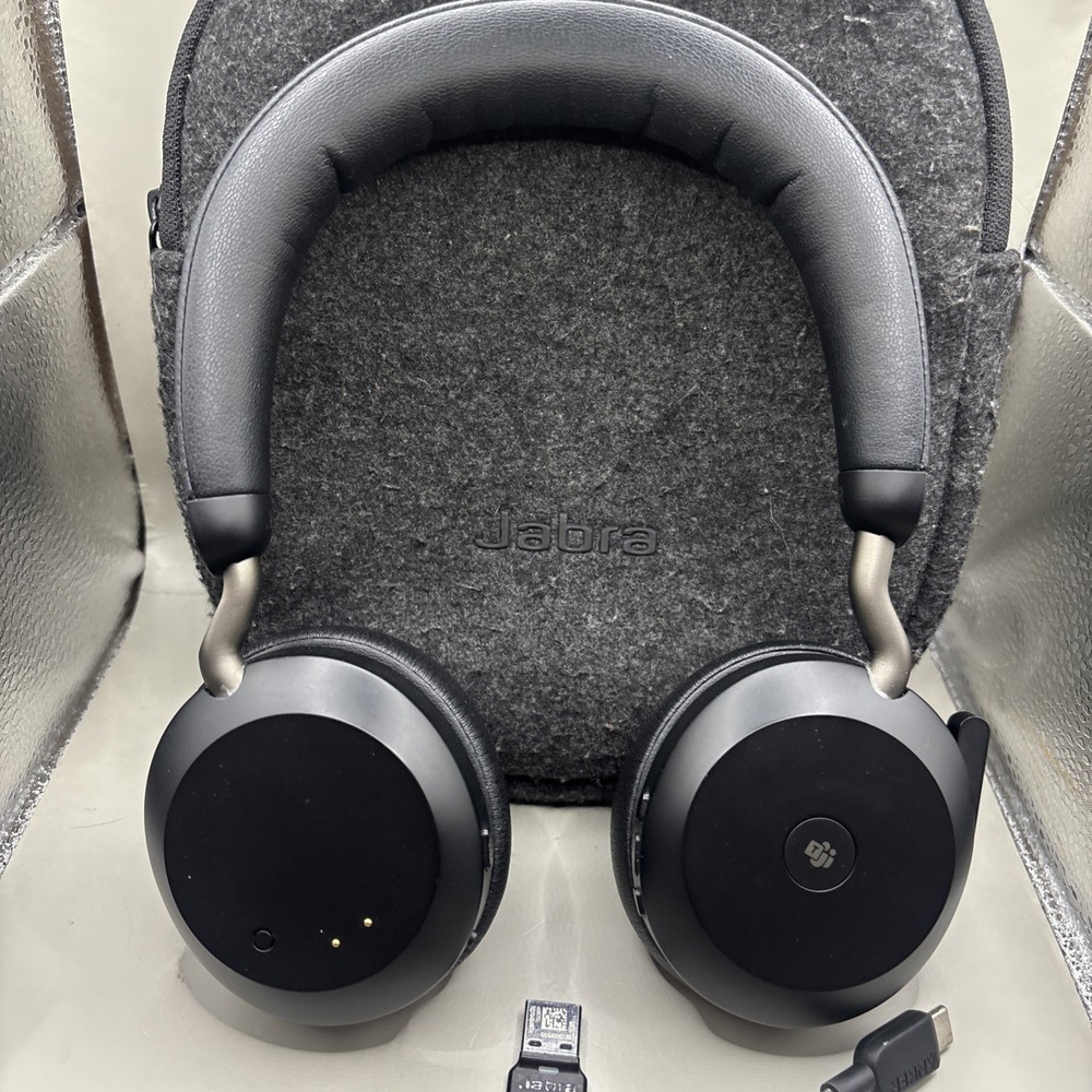 Jabra Evolve2 75 Headband Bluetooth Headsets Black with dongle & case
