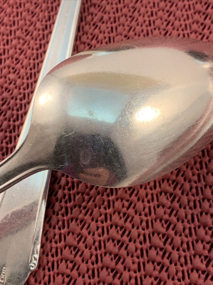 3 Solid Serving Spoon & 1 Meat Fork 1937 LADY ALICE II Wallace Silverplate