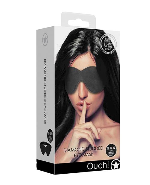 Shots Ouch Diamond Studded Eye Mask Black