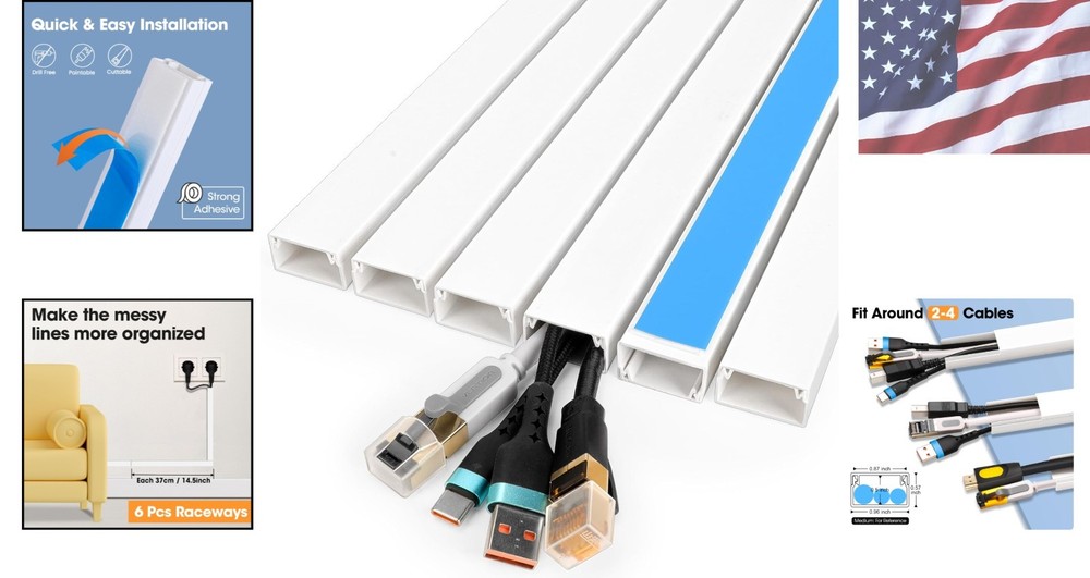 Flame-Retardant 87in Cord Covers – Secure & Paintable Cable Management Solution