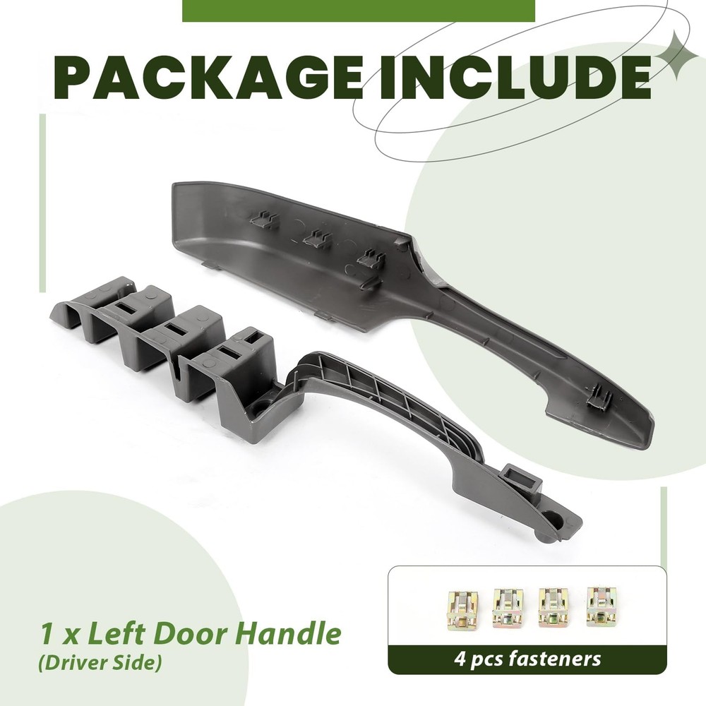 ECOTRIC Interior Pull Handle Door Armrest Compatible Left Driver Side, Gray