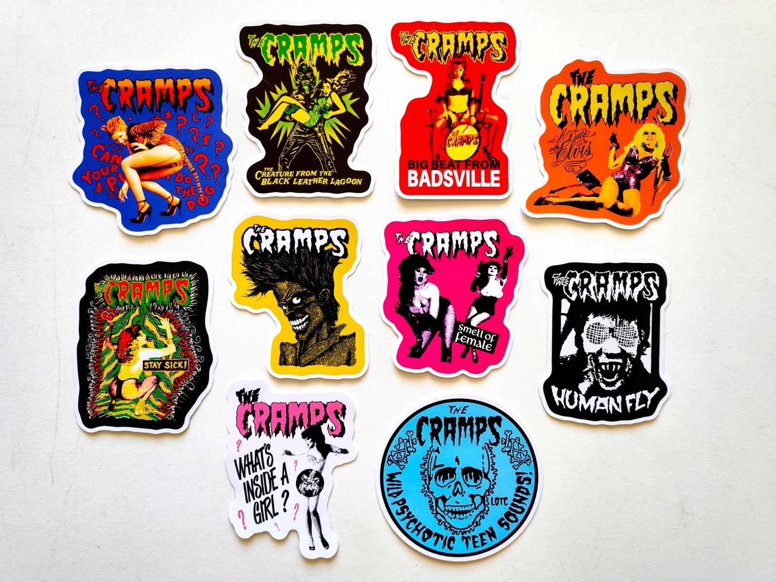 The Cramps Sticker Pack (10) Horror B Movie Punk Rockabilly Goo Goo Muck Fever