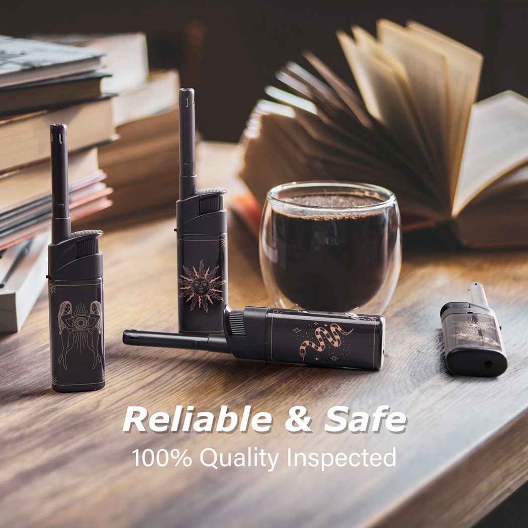 (Butane Included) 6PCS Multipurpose Candle Lighter Refillable Long Wand Lighters