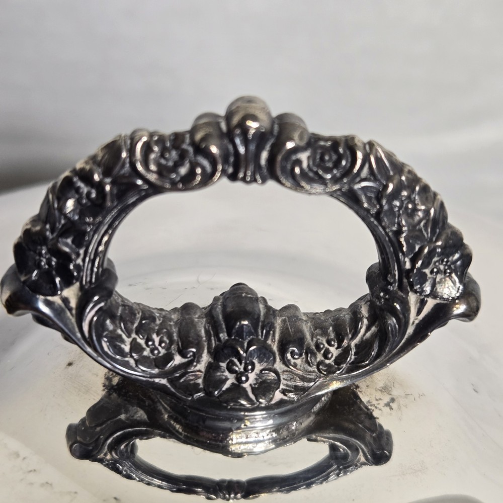 Wm. Rogers & Son Spring Flower Silverplate Serving Dish #2062 & 1.5 Qt Pyrex