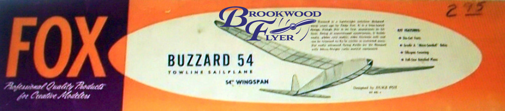 Duke Fox BUZZARD 54 TOW-LINE GLIDER PLAN + RIB PATTERNS for 54" Span Sailplane