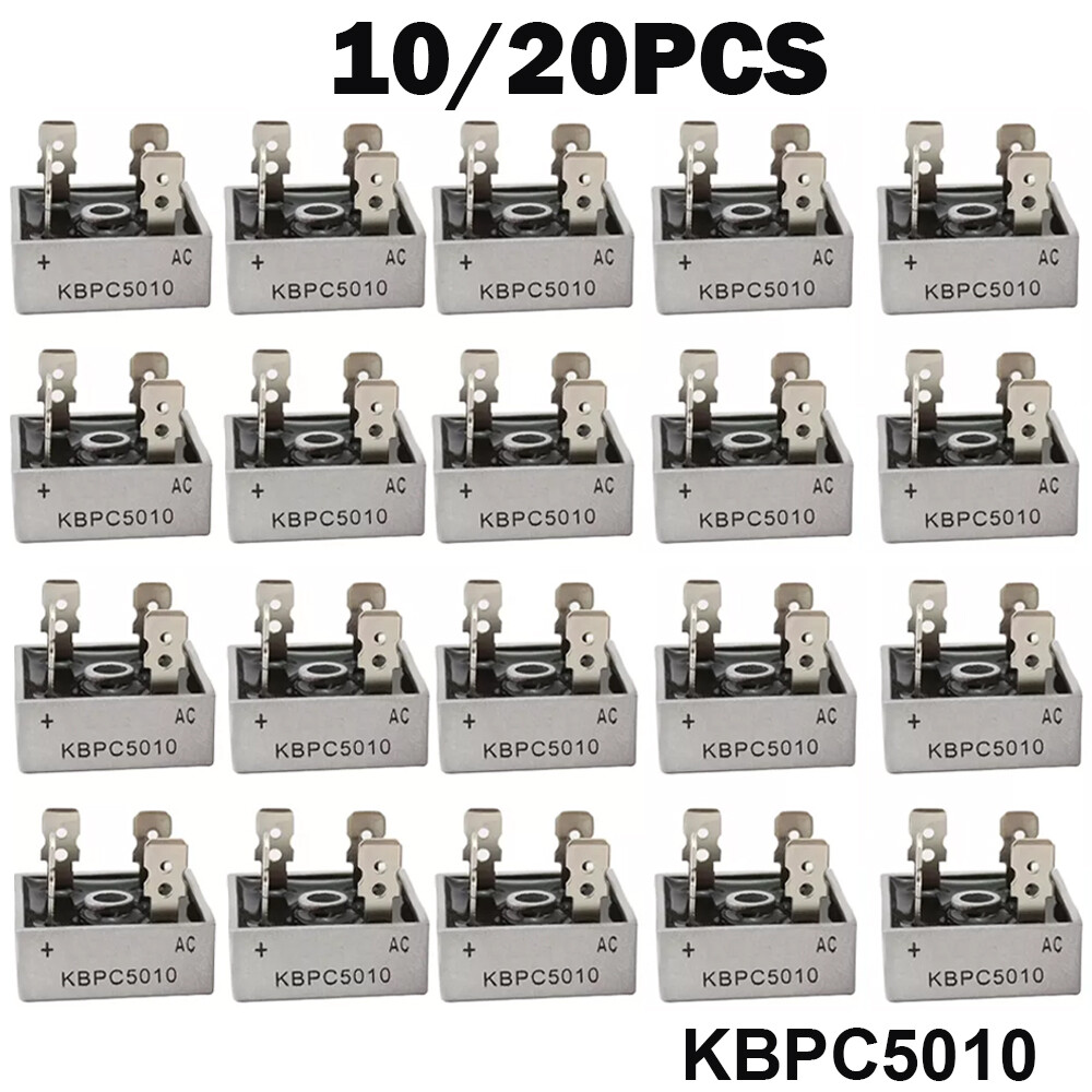 10/20PCS 1000V 50A Metal Case Single Phase Diode Bridge Rectifier KBPC5010
