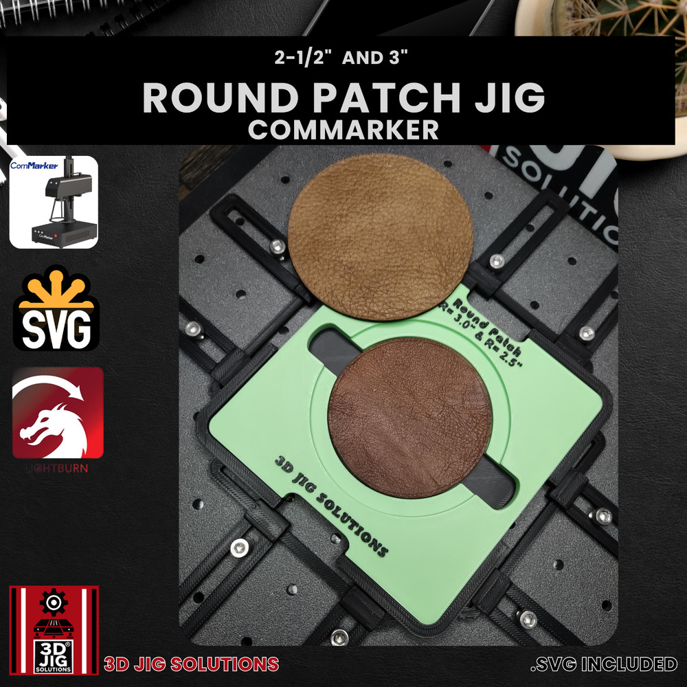 ComMarker Round Leather Hat Patch Jig | Laser Engraving Template