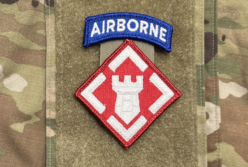 US Army 20th Engineer Brigade Airborne Patch w/ Hook Full-Color