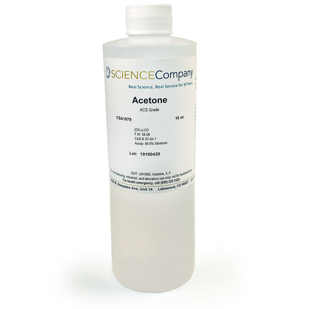 Acetone, ACS Reagent, 99.5%+, 16oz