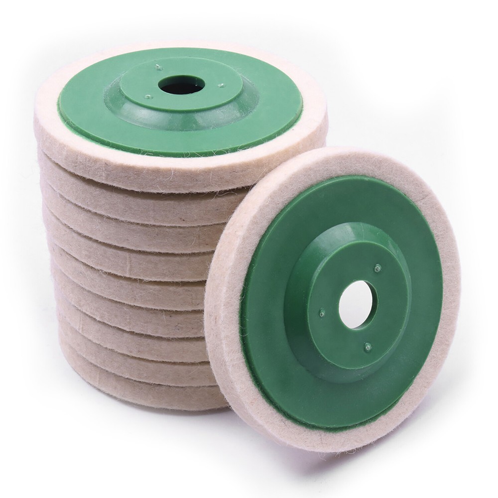 US 10PCS 4" 100mm M16 Soft Wool Buffer Pad Grinder Polishing Buffing Wheel