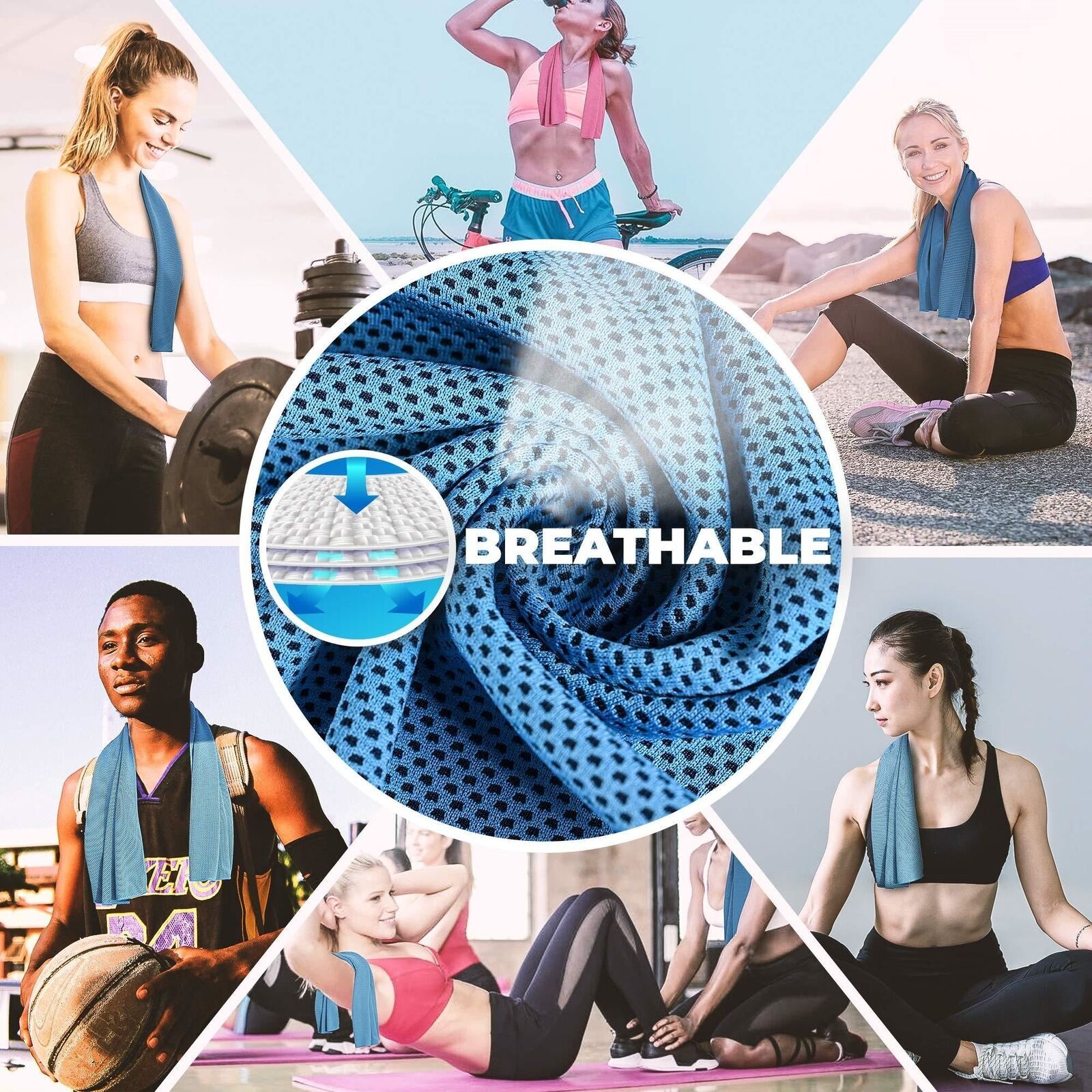 1-3PCS Cooling Towel for Neck and Face, Cool Ice Sport Workout Yoga Sweat Towels