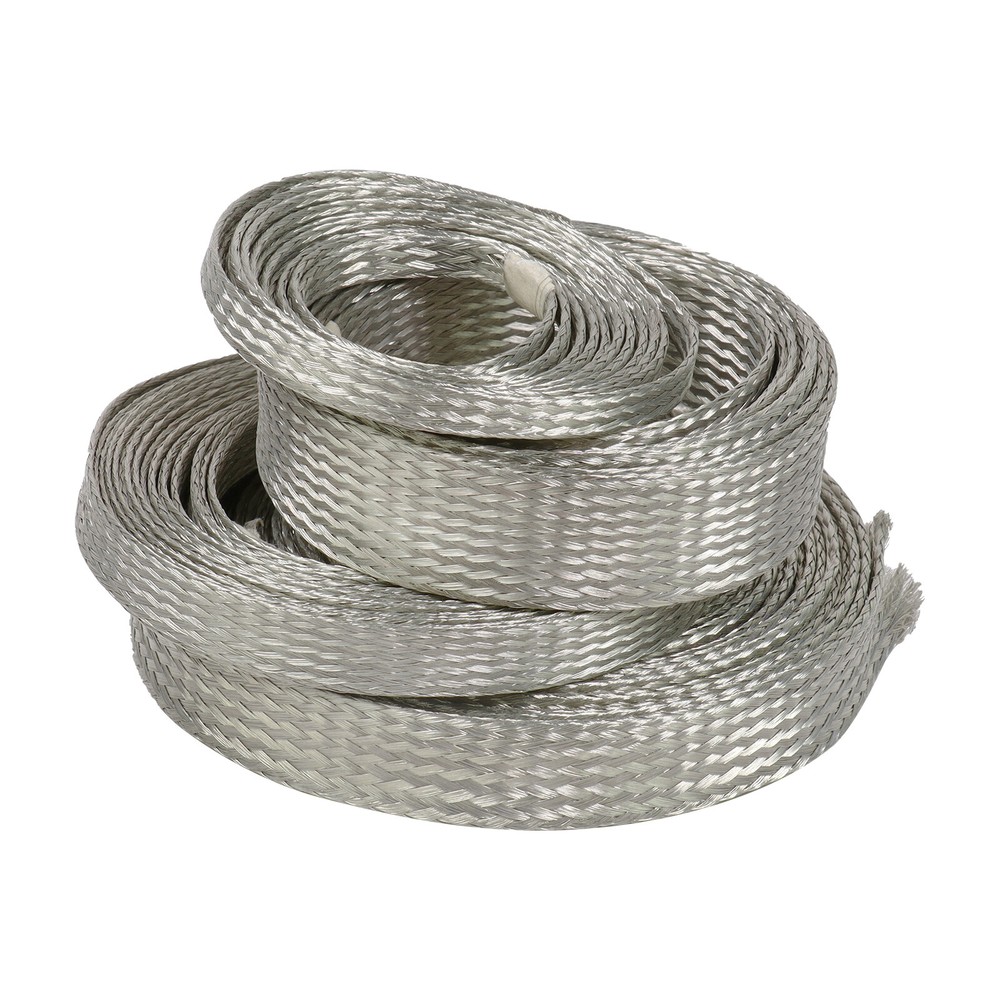Tinned Copper Braid Tube Cable Sleeve Wire Shielding Flexible Ground Strap Pipe