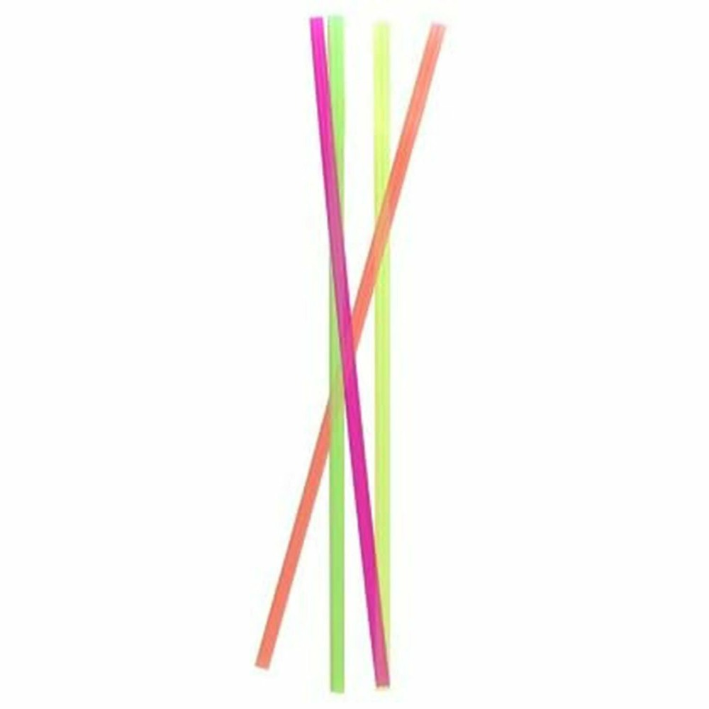 200Ct Multicolored Disposable Drinking Straw Beverage Mini Neon Multi-Colored