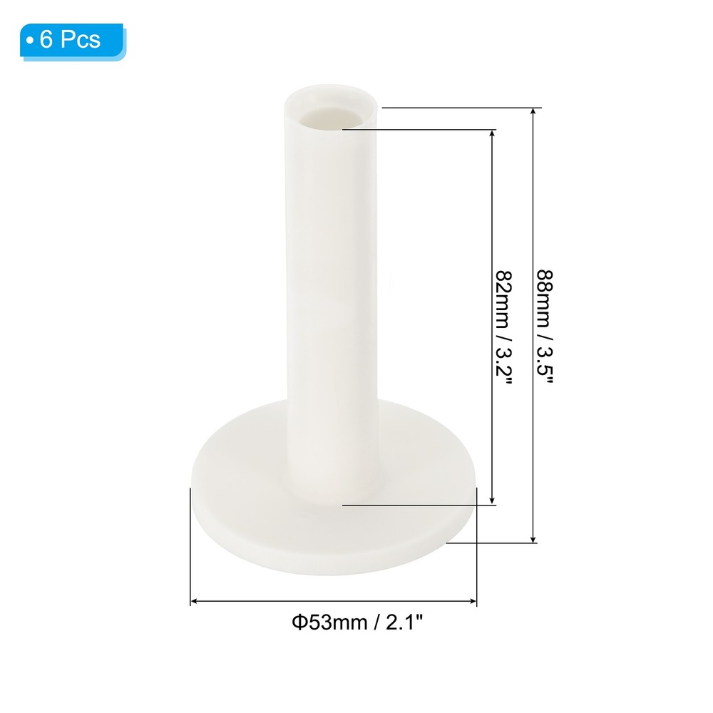 6Pack 3.5" Rubber Golf Tee Tall Training Driving Range Tee Stable White