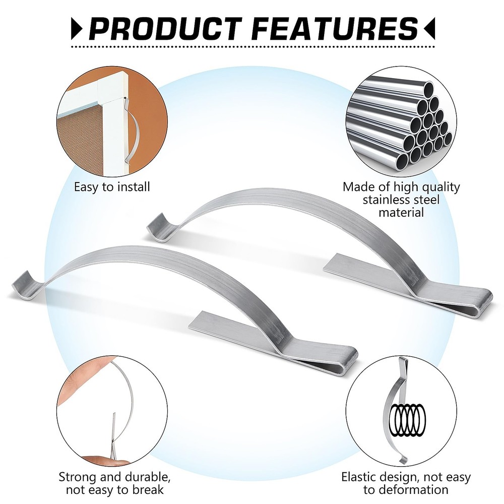 50 Pcs Window Screen Tension Spring, Durable Corner Mount Flat Window Spring ...