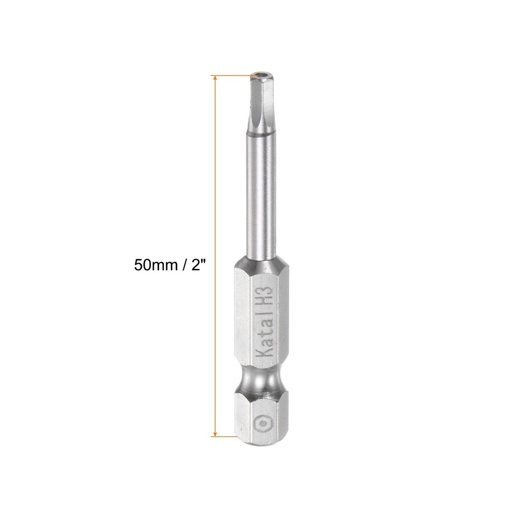 H3 Magnetic Security Hex Screwdriver Bit 1/4" Hex Shank 2" Length