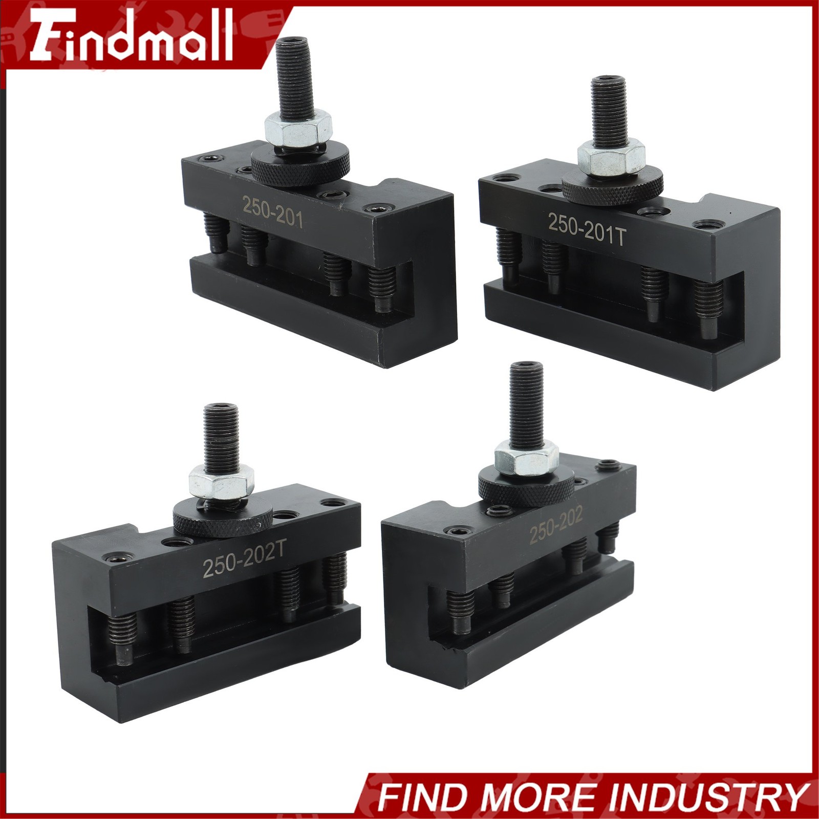 Findmall BXA Tool Post Tool Holder 4 Pc For 250-201 250-201XL 250-202 250-202XL