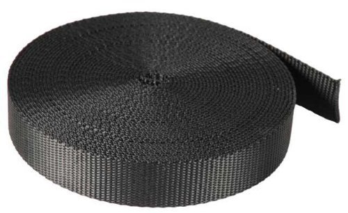 30MM BLACK POLYPROPYLENE PLAIN WEAVE STRAP WEBBING, CHOOSE LENGTH