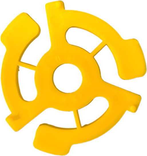 45 RPM 7" Record Easy Snap-In Insert Yellow Plastic Adapter (2)