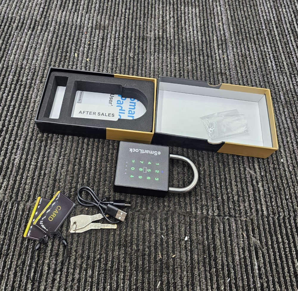 Pothunder Heavy Duty Smart Padlock, Gate Lock Padlock with Key Code and RFID