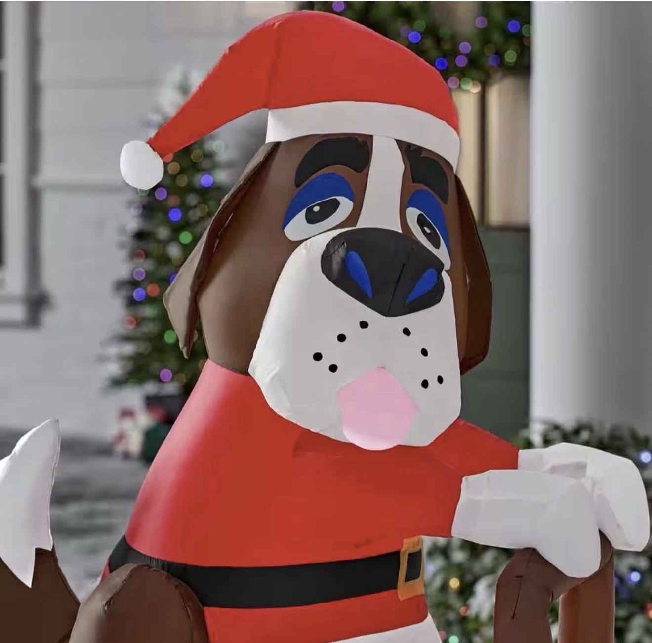 Home Accents 6FT Animated LED Seesaw Scene Christmas Dogs Airblown Inflatable