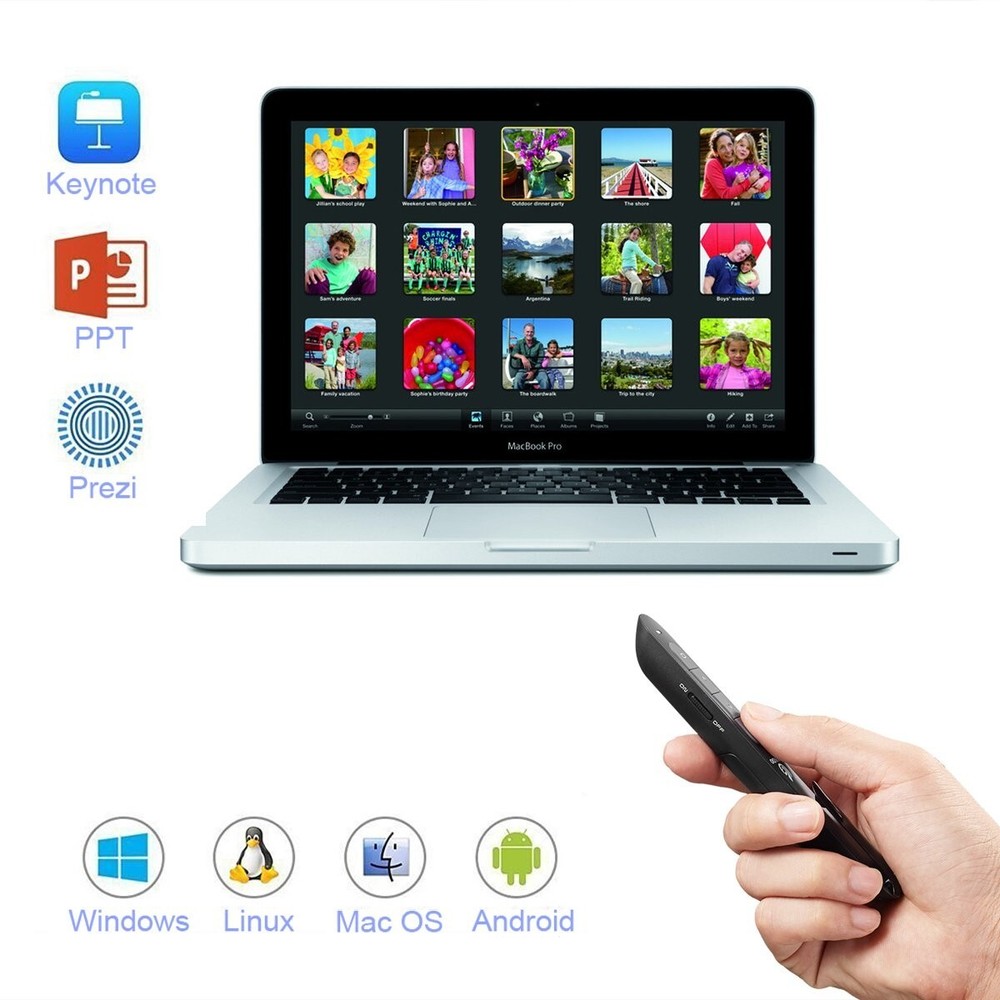 LNKOO Wireless Presenter,Support Hyperlink RF 2.4GHz Powerpoint PPT Clicker Pres