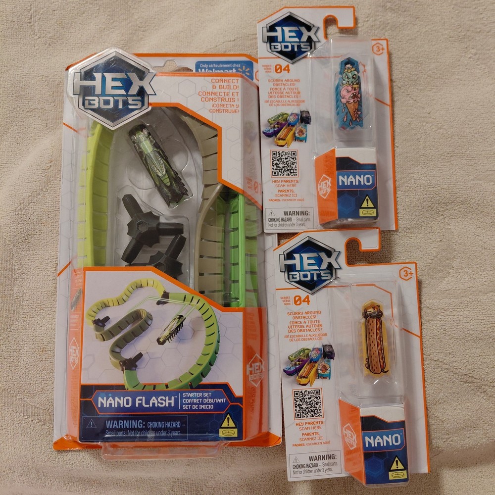 Hex Bots Bundle #2 Includes One Nano Flash & 2 Nano Micro Robots Series 04 New