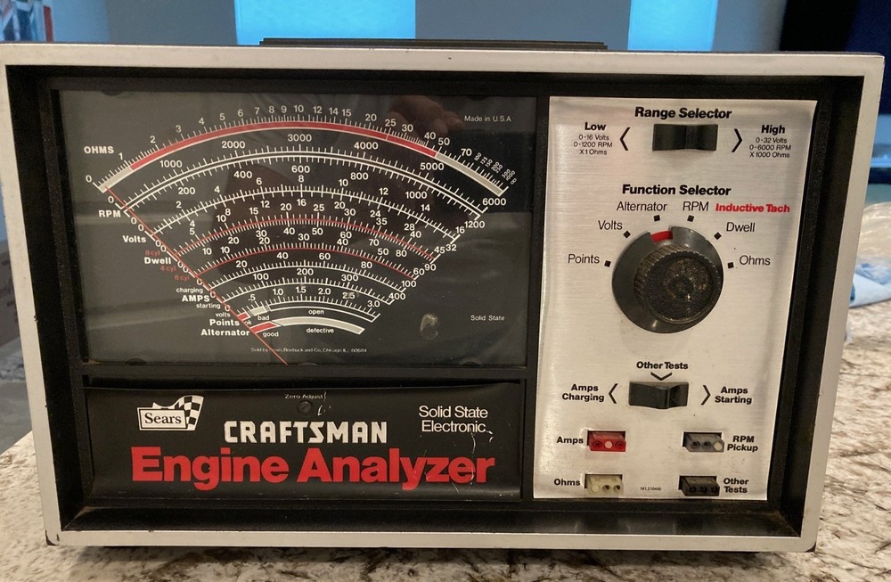 Sears Craftsman 161.210400 Solid State Engine Analyzer With Cables & Manual