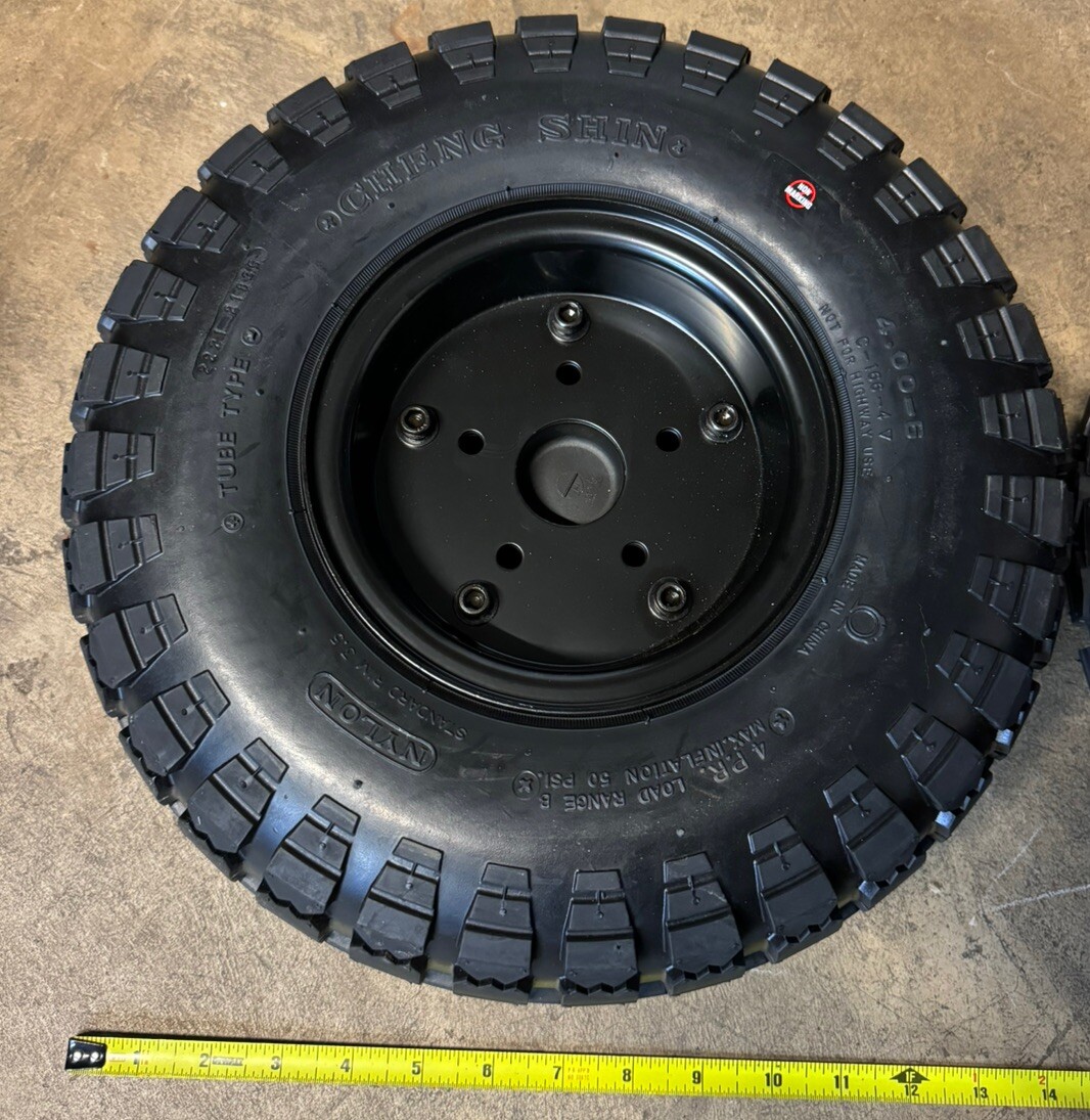 14"x4" 4.00-6 AIR Drive TIRES Quantum Q6 Edge Knobby Drive wheel Power 3 Je7 Rim