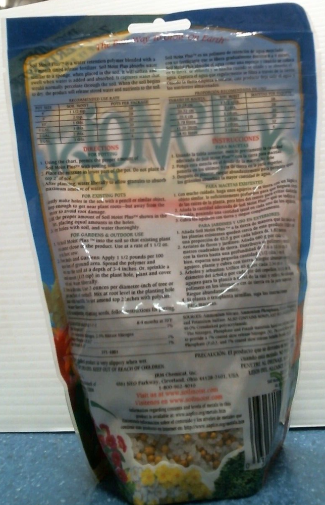 Soil Moist Hydrogel Granules 8 Oz. (01085) FS