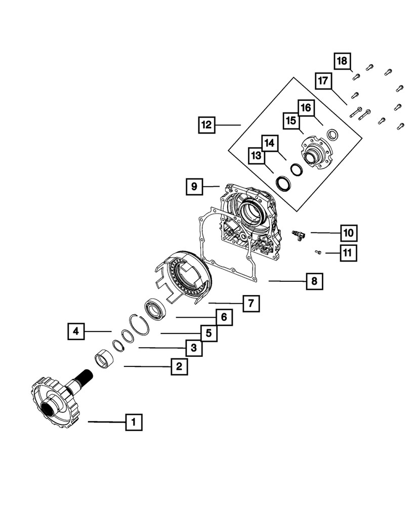 Genuine Mopar Output Shaft Nut 68025945AA