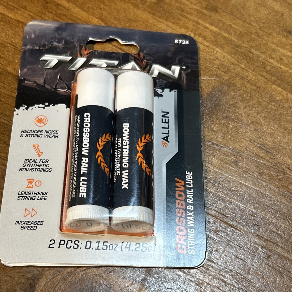 TITAN Allen Crossbow Bow String Wax for Synthetic Bowstrings & Rail Lube 2pack