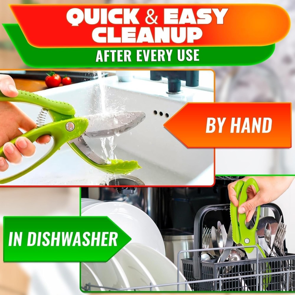 Salad Scissors 8.9" Multiblade Spring-Loaded Kitchen Lettuce Chopper Stainless