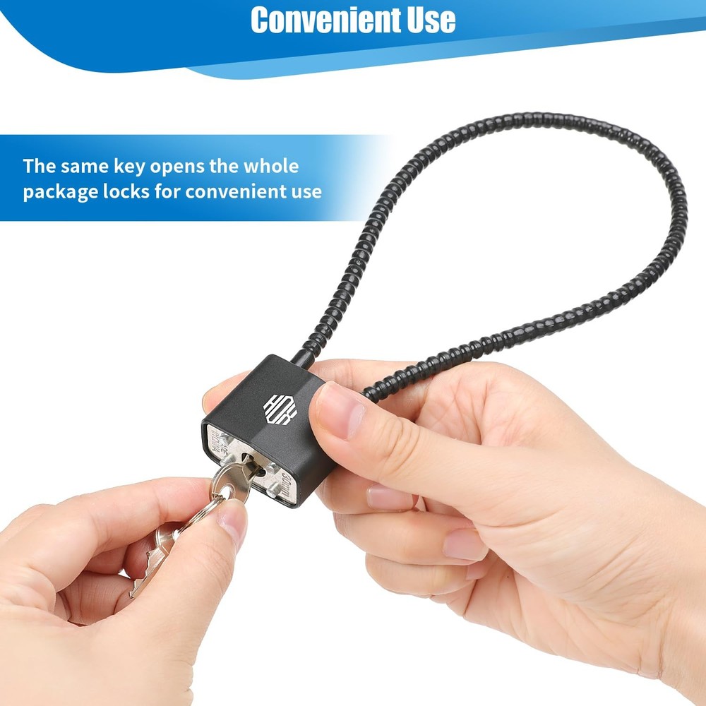 Cable Locks with Keys - Keyed Alike Cable Safe Lock, for Firearm Locking and ...