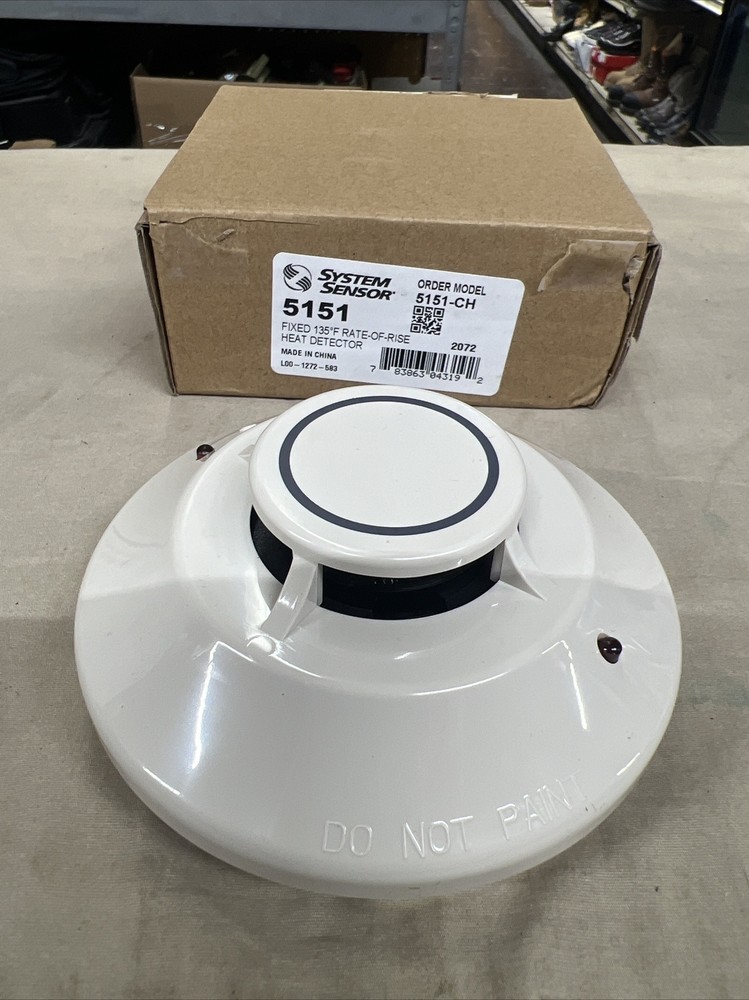 Fire Alarm Heat Detector Head, 24 VDC, 135 Deg. Fixed/ROR. System Sensor 5151