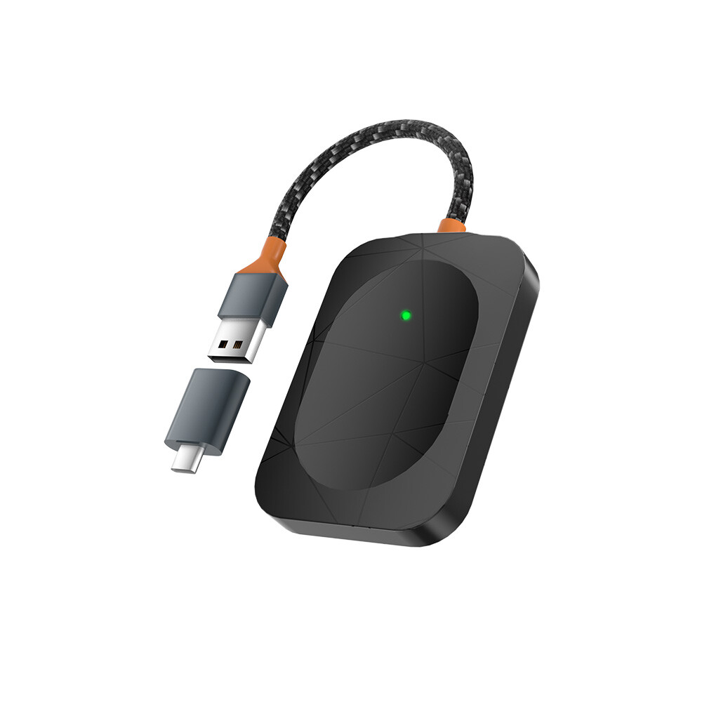 Wireless Apple Carplay Adapter Bluetooth Wired to Wireless Dongle for iPhone