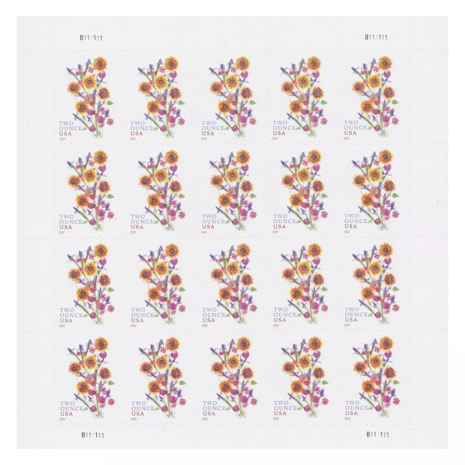 2022 Wedding Sunflower Bouquet 2 Ounce Postage First-Class USPS Forever Stamps