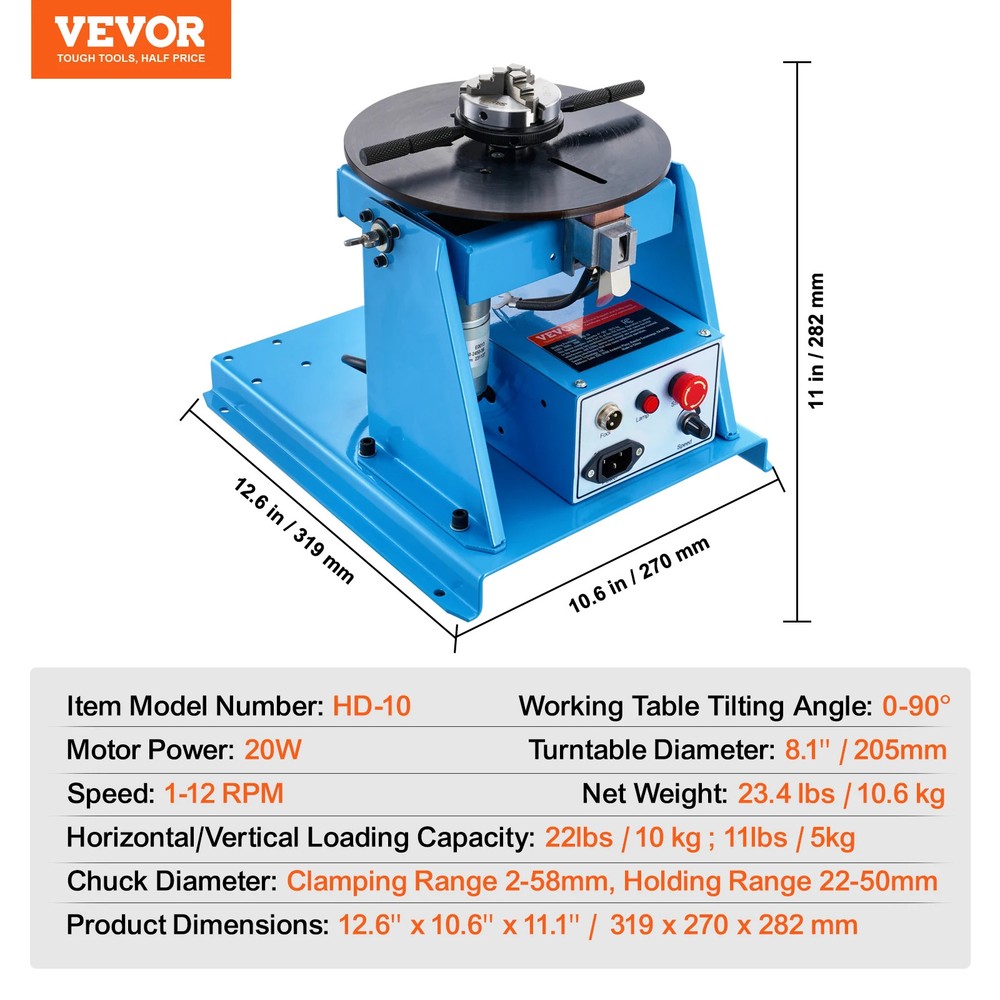 Rotary Welding Positioner 10KG Turntable Table Welder Positioning Machine