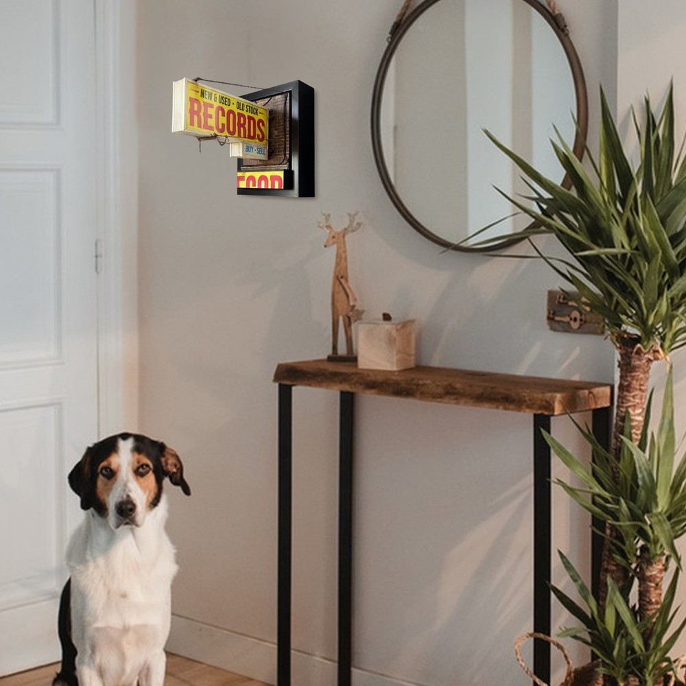 Record Store Wall Light Handmade Retro Record Wall Lamp Gift for Studios