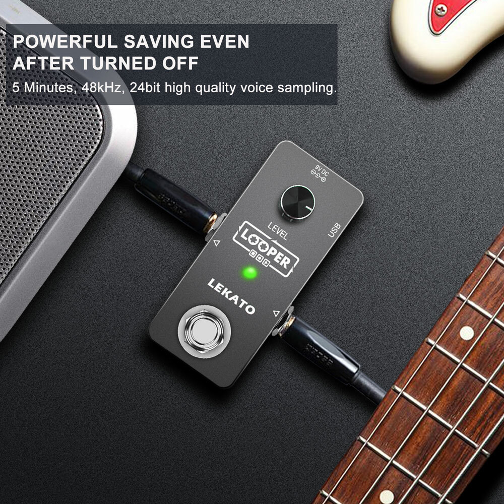 LEKATO Electic Guitar Looper Effect Pedal Unlimited Overdubs 5 Mins Loop Record