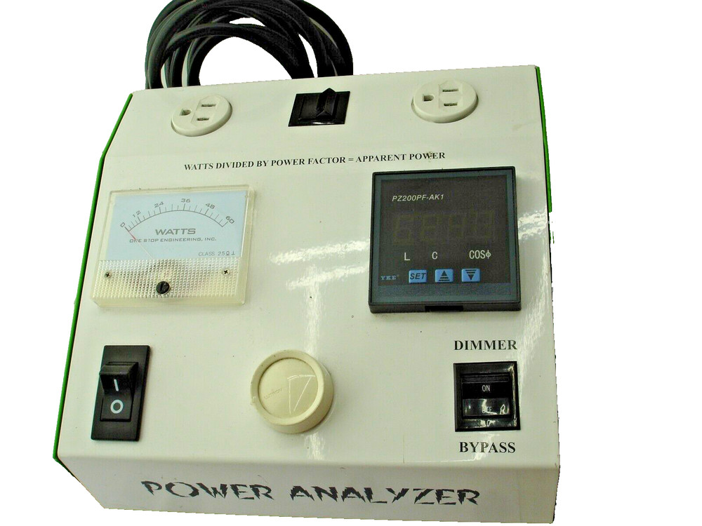 ONE STOP ENGINEERING PA-60 POWER ANALYZER WATTS / POWER FACTOR = APPARENT POWER